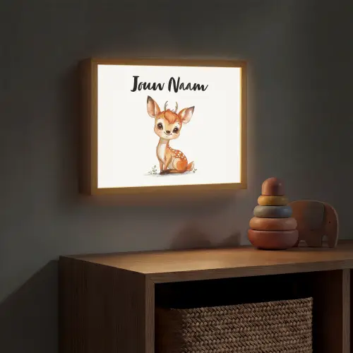 Hert - Baby - Dieren Light Box met batterij (Wandlamp kind) middel -sfeer5_kind
