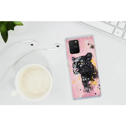Zwart - Panter - Roze - Abstract Telefoonhoesje Samsung Galaxy S10 Lite klein -oordopS10Lite