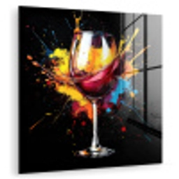 Wijn - Glas - Graffiti - Borrel - Rood - Verf plexiglas 5mm klein -zzzproduct_nieuw