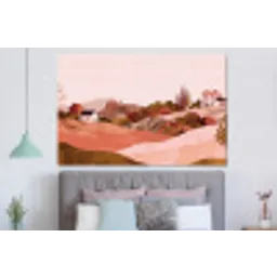Heuvellandschap - Grafisch - Terracotta forex 5mm xxl -slaapkamer