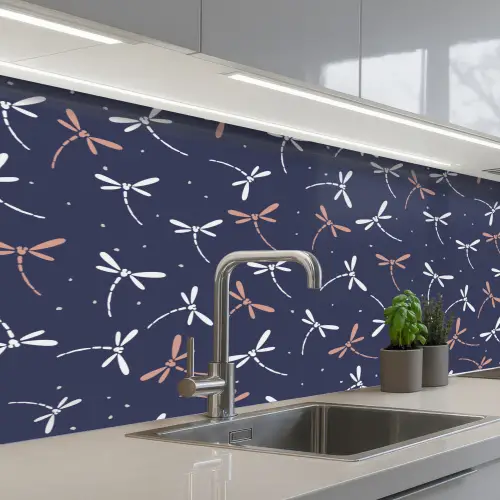Libelle - Patronen - Pastel - Japans keuken achterwand 2 middel 871 -3d_schuin