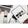 Japandi - Zwart - Abstract laptophoes neopreen klein -bureau
