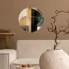 Abstract - Goud - Brons - Groen - Vormen - Modern Wandcirkel behangsticker klein -sfeer1