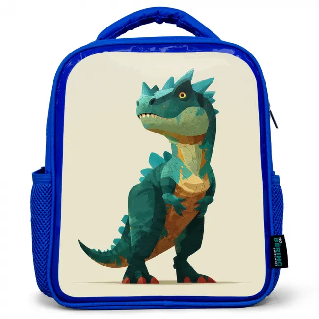 Stekels - Dino - Blauw - Gespierd Kinderrugzak - Blauw middel -3d