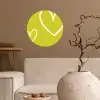 Groen - Hartjes - Wit Wandcirkel behangsticker klein -sfeer1