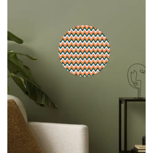 Retro - Disco - Golven - Kleur Wandcirkel behangsticker klein 186 -sfeer2