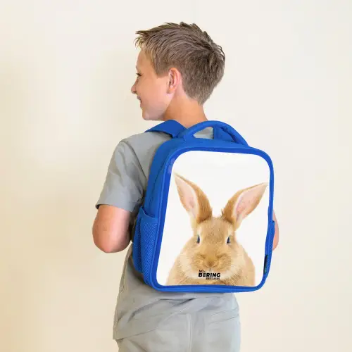 Snuffels met Tevreden Hoofd Kinderrugzak - Blauw middel -sfeer2