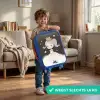 Verlegen prinses met bloem Kinderkoffer - Blauw klein -sfeer2_NL
