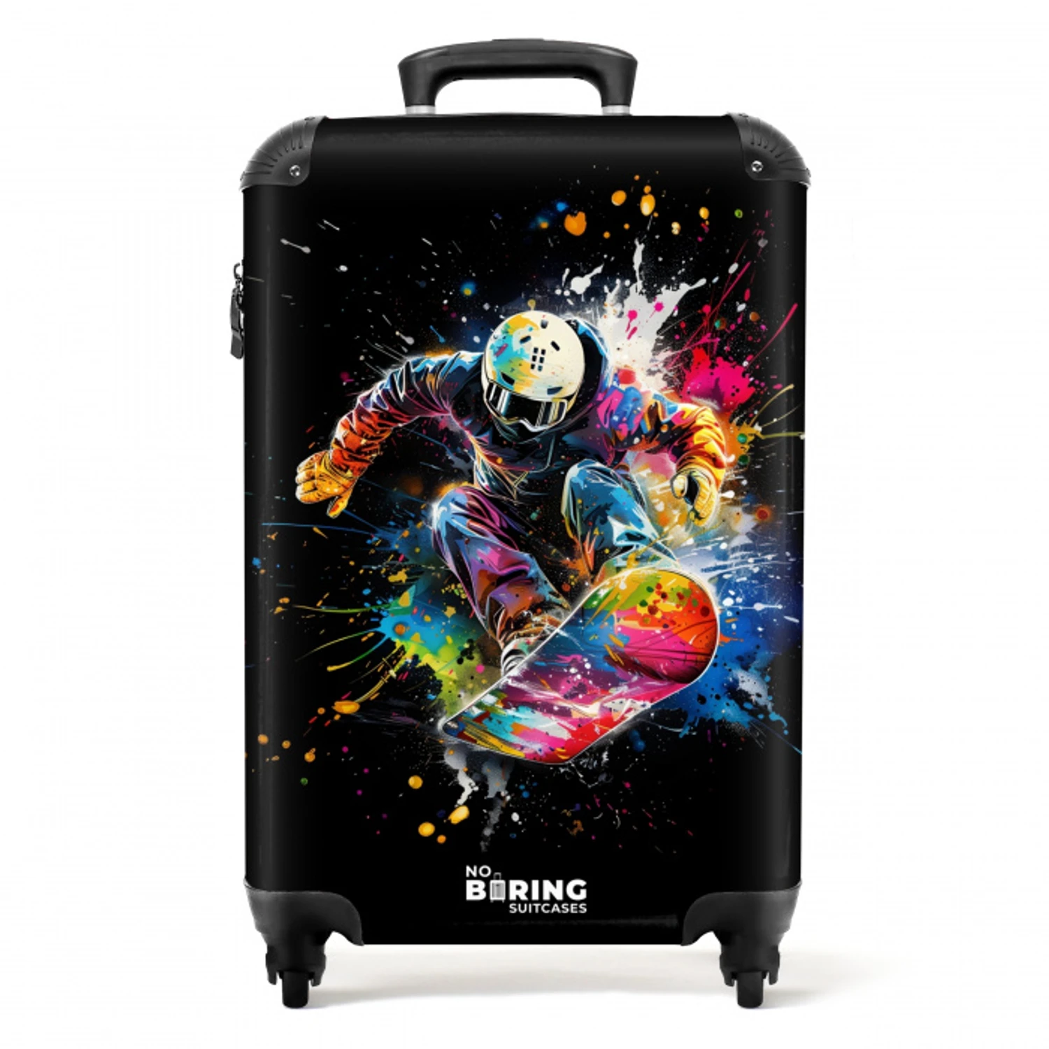Snowboarder met graffiti NBS - Handbagage koffer - Unisex middel -productfoto_recht