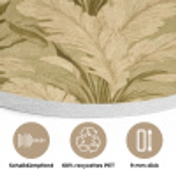 Palmbladeren - Klassiek - Groen Akoestische PET Vilt - Rond klein 838 -closeup_DE