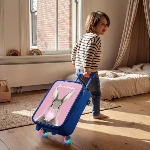 Kauwend knaagje Kinderkoffer - Blauw klein -sfeer1