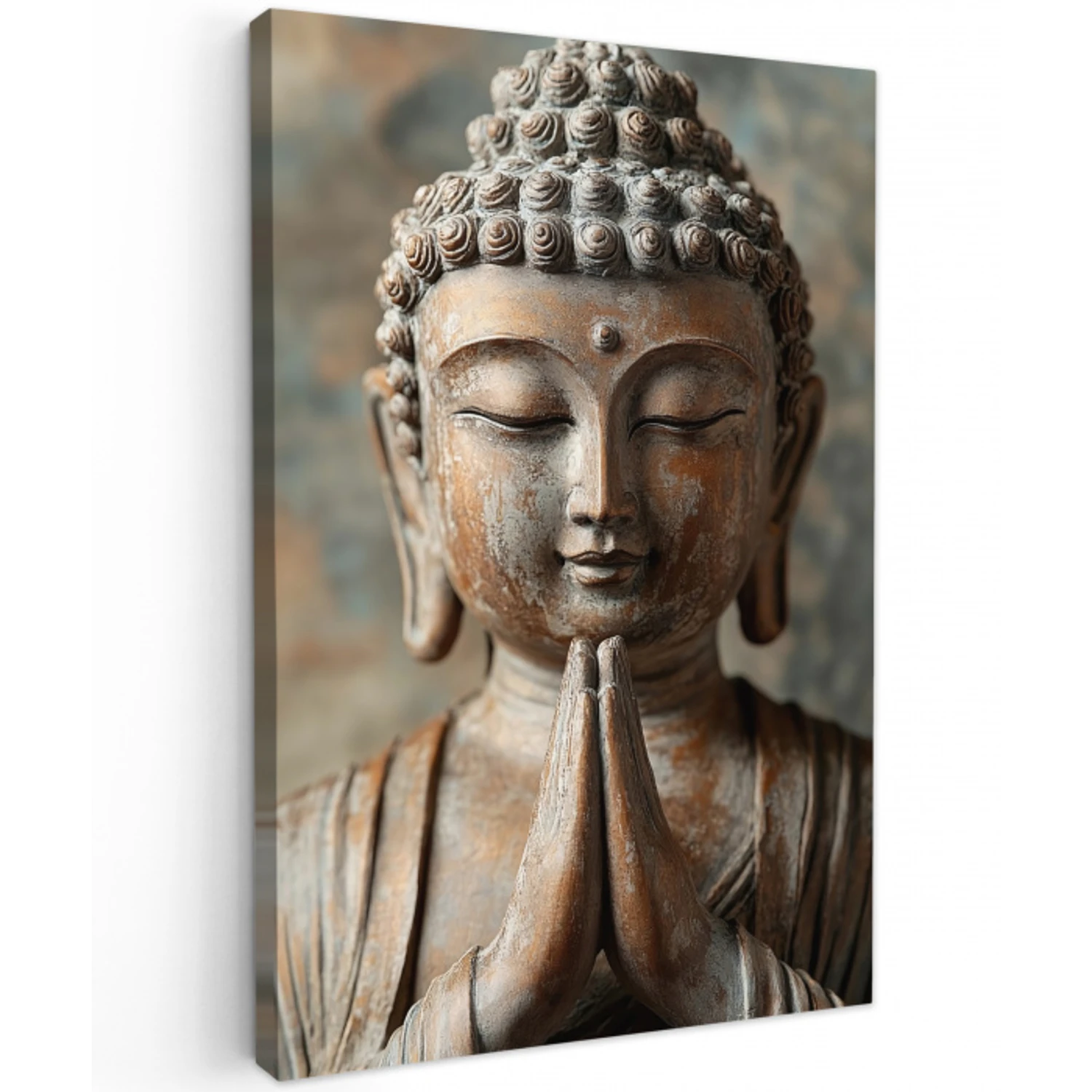 Boedha - Beeld - Bruin - Rust Tuinposter op houten frame 2 cm dik klein -3d