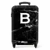 Marmer - Letter B - Zwart - Marmer print NBS - Handbagage koffer - Unisex middel -productfoto_recht