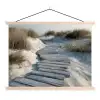 Pad - Planken - Duinen - Gras textielposter latten blank klein -3d