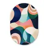 Abstract - Blauw - Roze Wandcirkel Ovaal Glas middel -3d