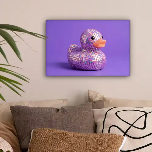 Disco - Eend - Paars canvas 2cm klein -sfeer1
