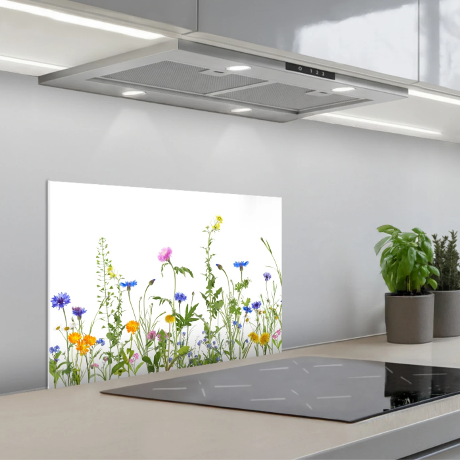 Kitchen splashback for hob - Flowers - Field flowers - Spring ...