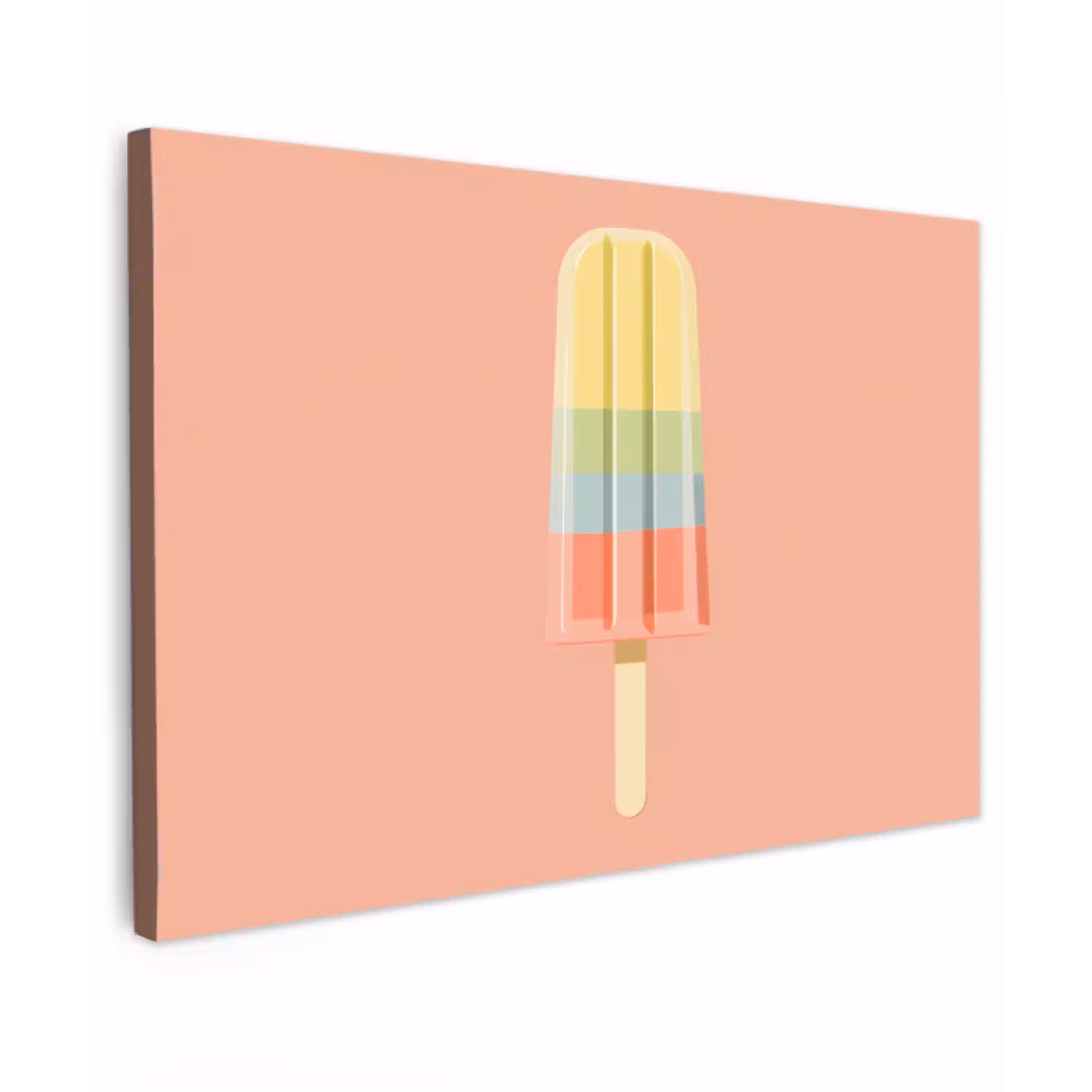Waterijsje - Pasteltinten - Minimalistisch canvas 2cm klein -z3d