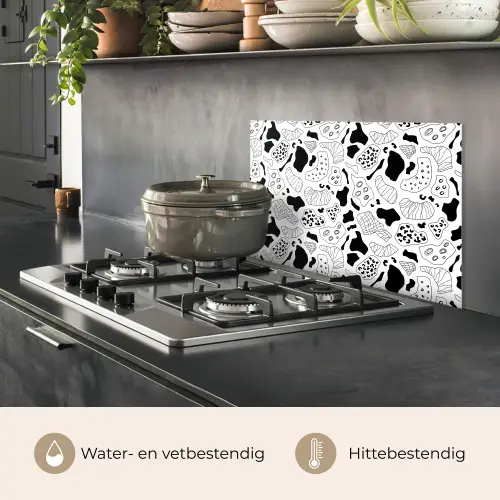 Abstract - Zwart - Wit - Diversiteit keuken achterwand spatscherm klein 900 -usp_NL
