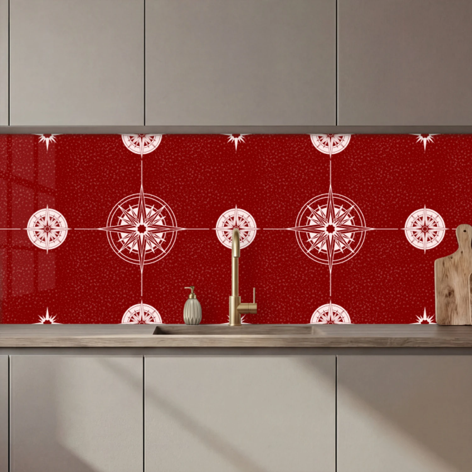 Kompas - Reizen - Patronen keuken achterwand 2 middel 871 zz_3dshopping