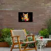 Kat - Eten - Patat - Graffiti - Abstract Tuinposter op houten frame 2 cm dik klein -sfeer3