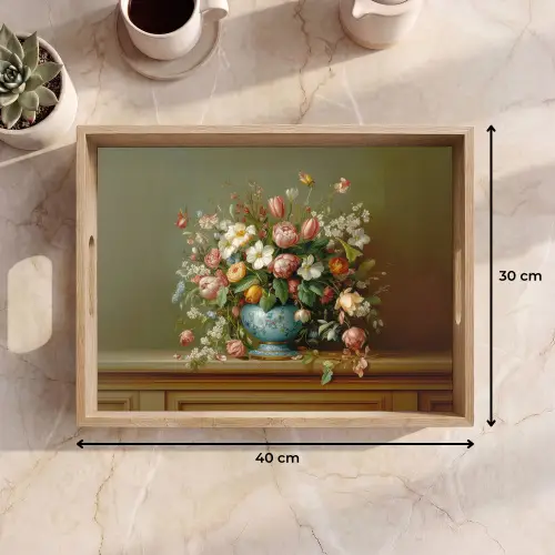 Vaas - Pastel - Kleuren - Bloemen Dienblad Rechthoek middel -USP_Formaat