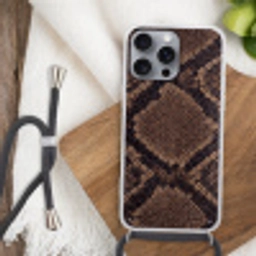 Python - Schubben - Brons Hoesje iPhone 16 Pro Max met koord klein -sfeer4