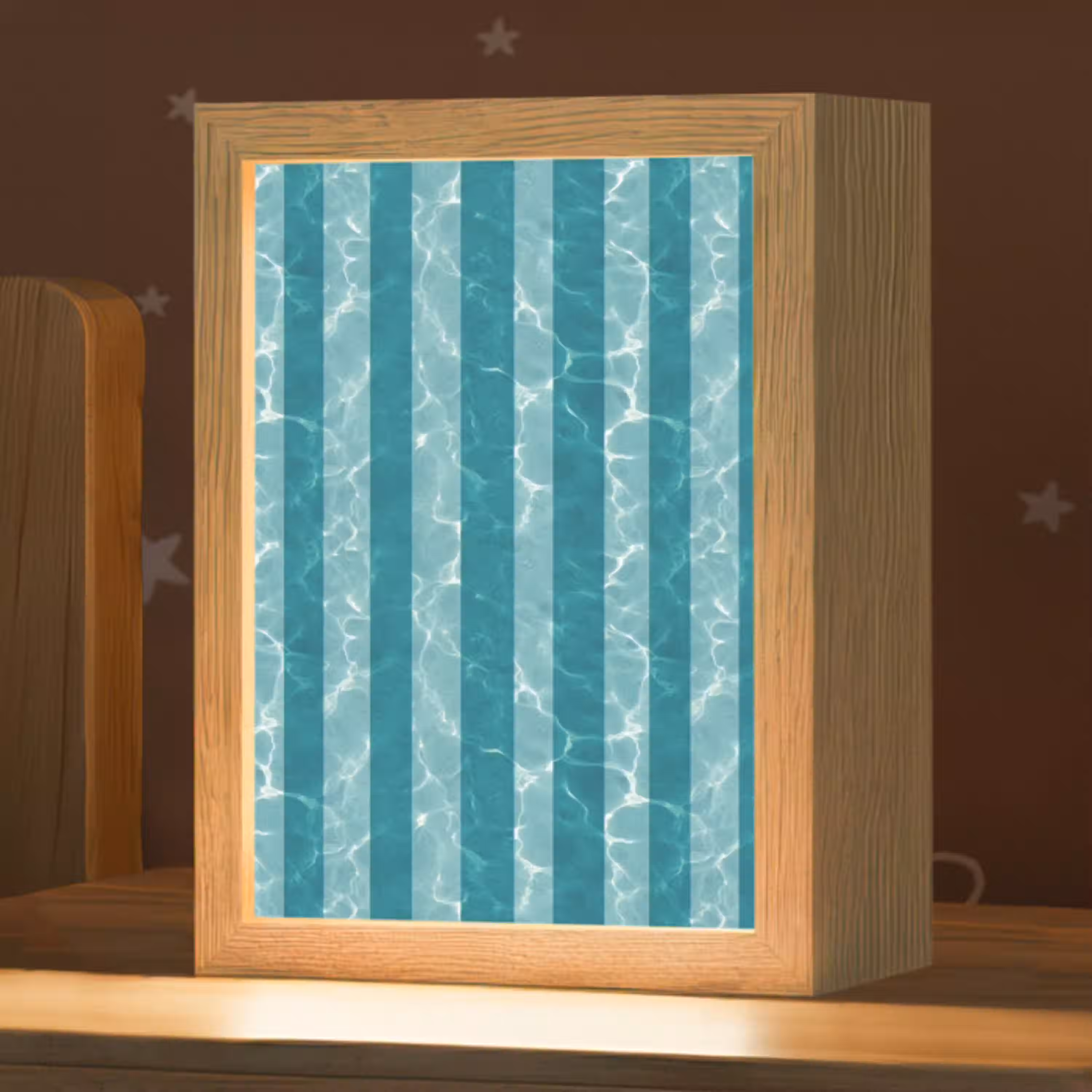 Zwembad - Strepen - Groen Light Box met kabel (Kinderlampje) klein 904 -zzz_3d_website