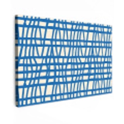 Ruitpatroon - Blauw - Crème canvas 2cm klein 34 -z3d