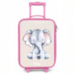 Olifant tekening tegen een beige achtergrond Kinderkoffer - Roze klein -3d