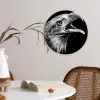 Adelaar - Portret - Roofvogels - Zwart - Wit - Vogel Wandcirkel kunststof plaat 5mm dik klein -sfeer4