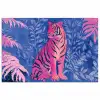 Tijger - Roze - Bladeren - Jungle poster papier klein -3d