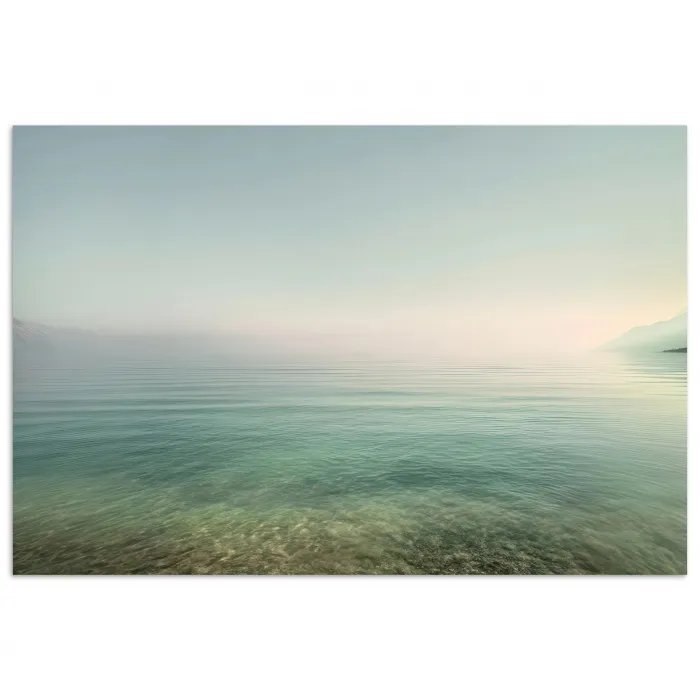Zee - Horizon - Blauw - Mist poster papier klein -3d
