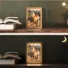 Paard - Bruin - Natuur - Weiland - Dier Light Box met kabel (Tafellamp) klein -sfeer3