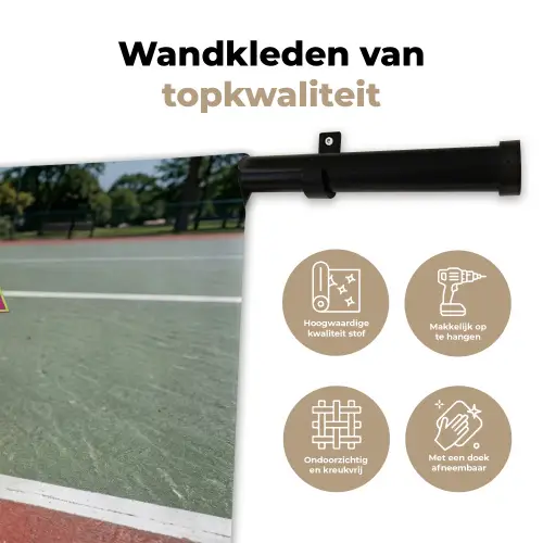 Matcha Club - Tennis - Matcha Wandkleed katoen klein -sfeer2
