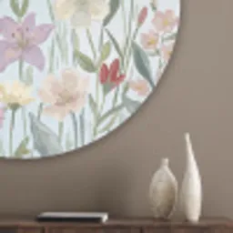 Weidebloemen - Illustratie - Kleurrijk Akoestische PET Vilt - Rond klein -sfeer5_closeup