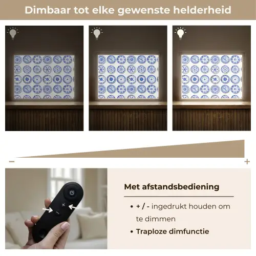 Borden - Bloemen - Patroon - Blauw Light Box met batterij (Wandlamp) middel 907 -USP_dimbaarNL