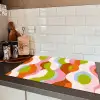 Abstract - Vormen - Roze Inductie beschermer vinyl 3mm klein -sfeer3
