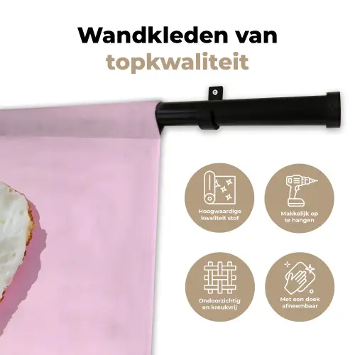 Ei - Disco - Ontbijt - Glitter Wandkleed katoen klein -sfeer2