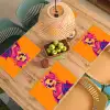 Kimono - Hondje - Bloemenkroon - Oranje Placemat vinyl groot -zzsfeer5_Kitchenyeah-website