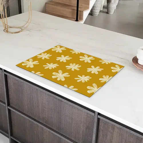 Bloem - Speels - Okergeel Inductie beschermer vinyl 3mm klein 276 -sfeer8
