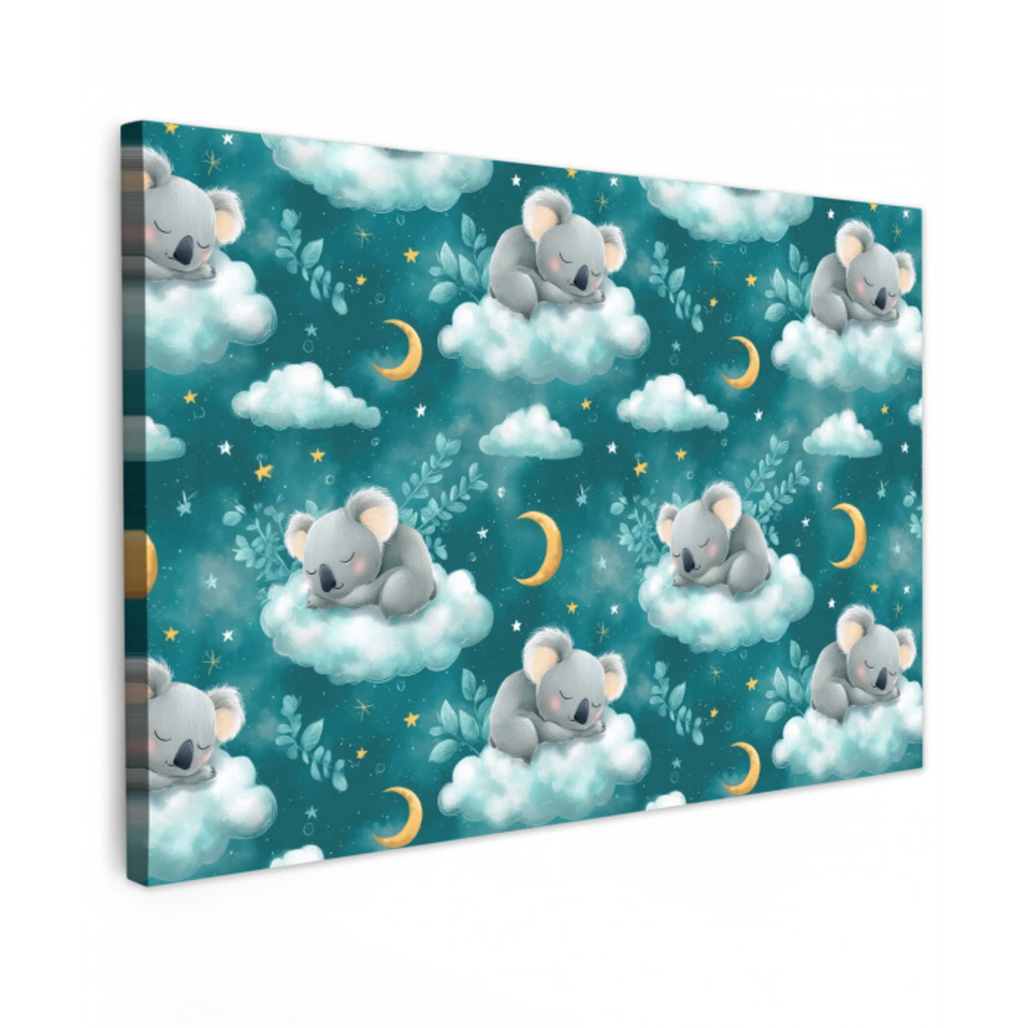 Koala's - Betoverend - Blauw Tuinposter op houten frame 2 cm dik klein 845 -3d