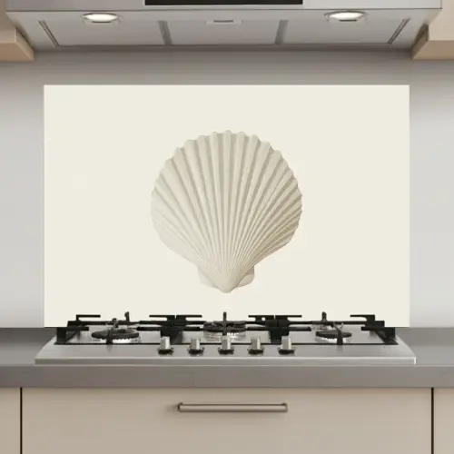 Schelp - Minimalistisch - Wit keuken achterwand spatscherm klein -3d_website