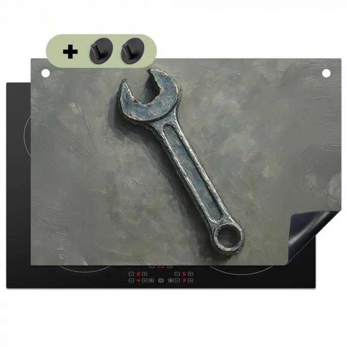 Steeksleutel - Schilderij - Gereedschap - Verf Inductie beschemer met haakjes klein -3d