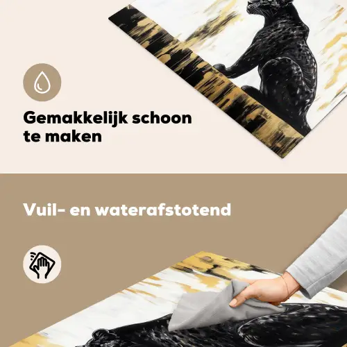 Panter - Zwart - Abstract - Goud Inductie beschemer met haakjes klein -ky-schoon-nl