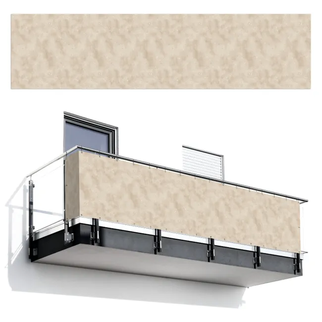 Balkonscherm - Structuur - Spikkels - Beige