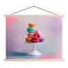Macarons - Schaal - Pastel - Kleurrijk textielposter latten blank klein -3d