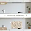 Botanisch - Patroon - Beige keuken achterwand spatscherm klein 900 -voor_na_NL