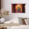 Colosseum - Rome - Roze Bloemen Wandkleed katoen klein -sfeer1