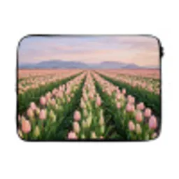 Tulpen - Landschap - Roze laptophoes neopreen klein -3d